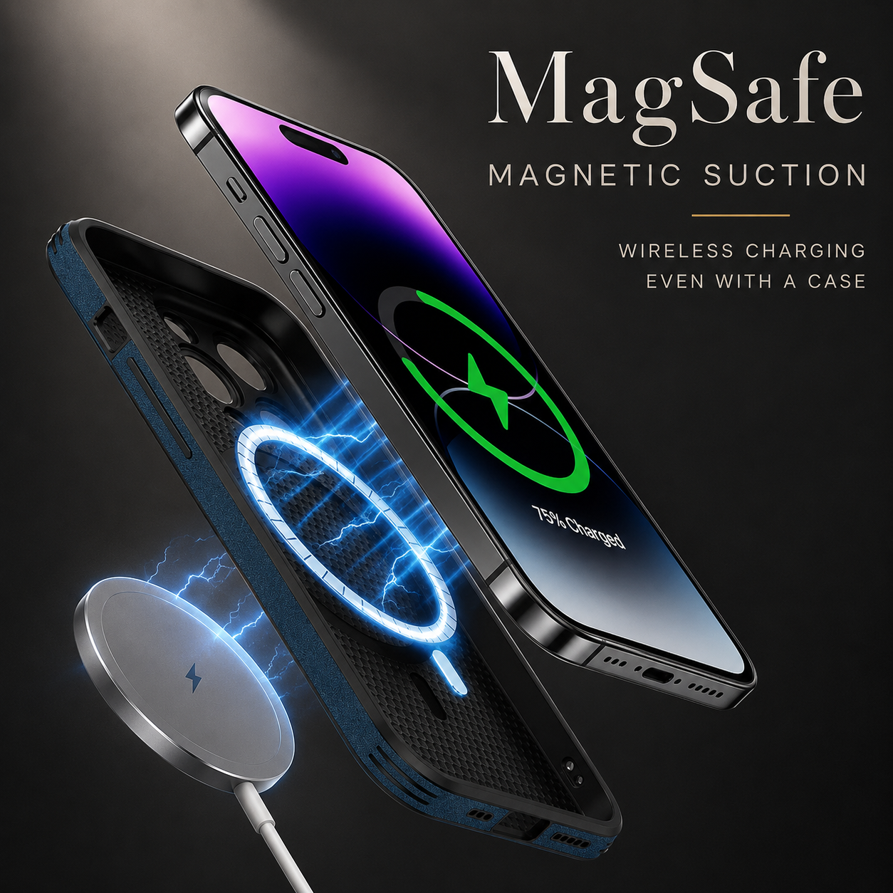 Premium iPhone Case MagSafe Compatible Genuine Leather Vintage Texture Cover Slim Protection