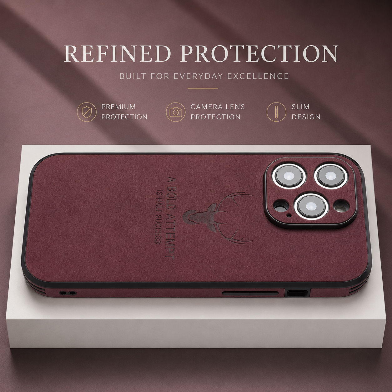 Premium iPhone Case MagSafe Compatible Genuine Leather Vintage Texture Cover Slim Protection
