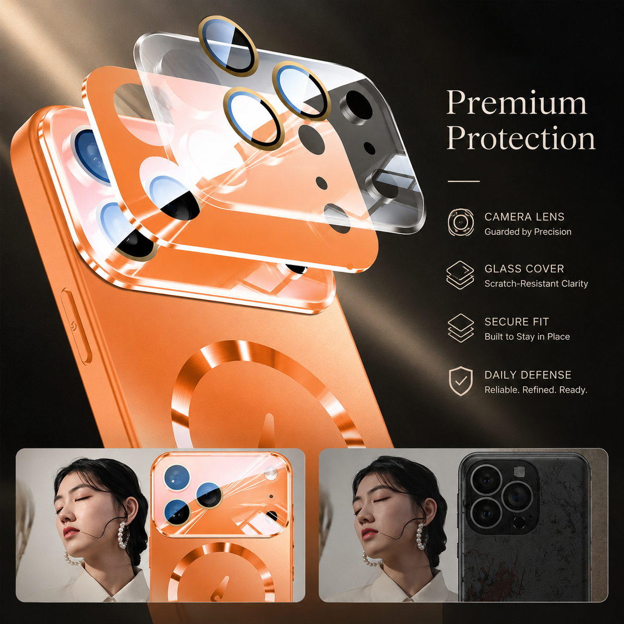Premium iPhone Case MagSafe Compatible Hard Matte Cover Magnetic Shockproof Camera Lens Protection Ultra Thin Protective Back