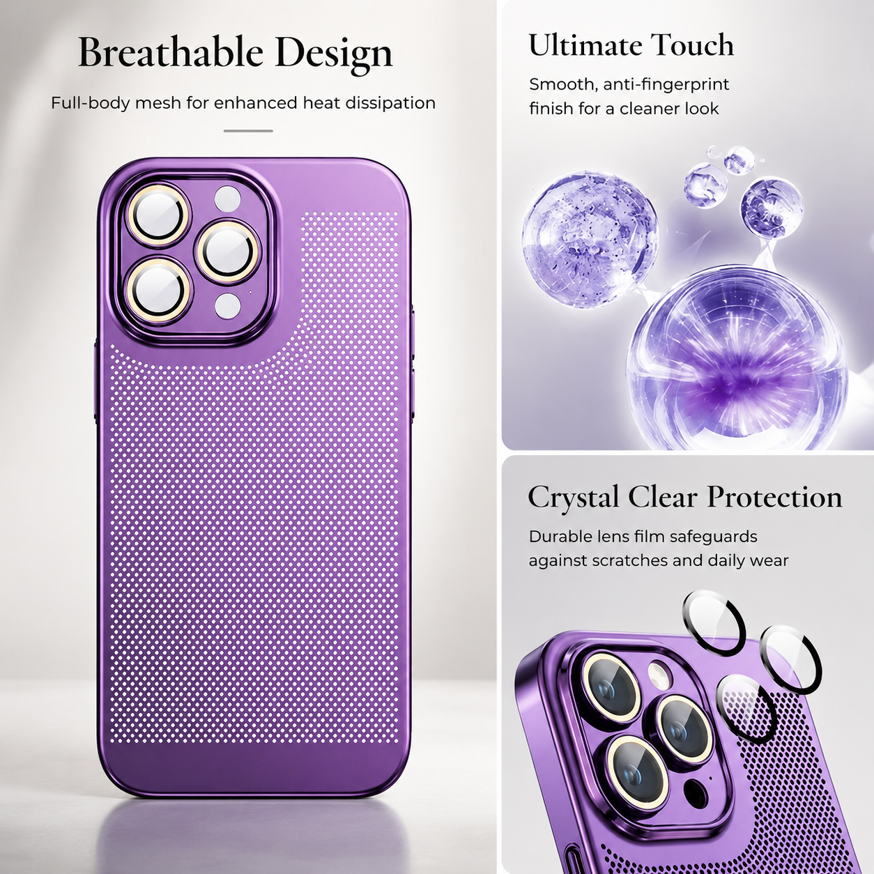 Premium iPhone Case MagSafe Compatible Honeycomb Texture Cover Heat Dissipation Shockproof Protection