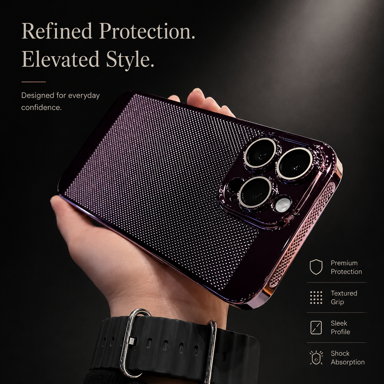 Premium iPhone Case MagSafe Compatible Honeycomb Texture Cover Heat Dissipation Shockproof Protection