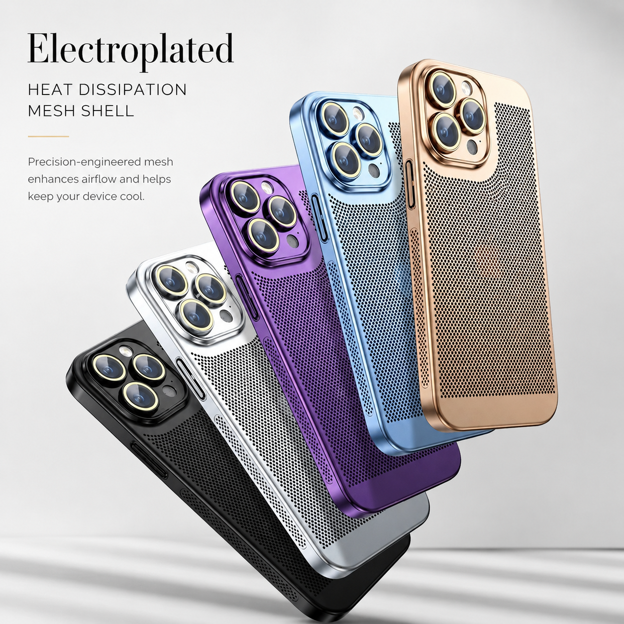 Premium iPhone Case MagSafe Compatible Honeycomb Texture Cover Heat Dissipation Shockproof Protection