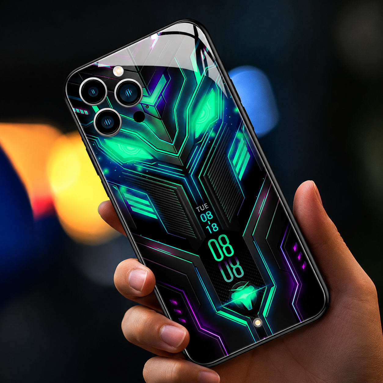 Premium iPhone Case MagSafe Compatible LED Notification Light Cover Mecha Shockproof Protection
