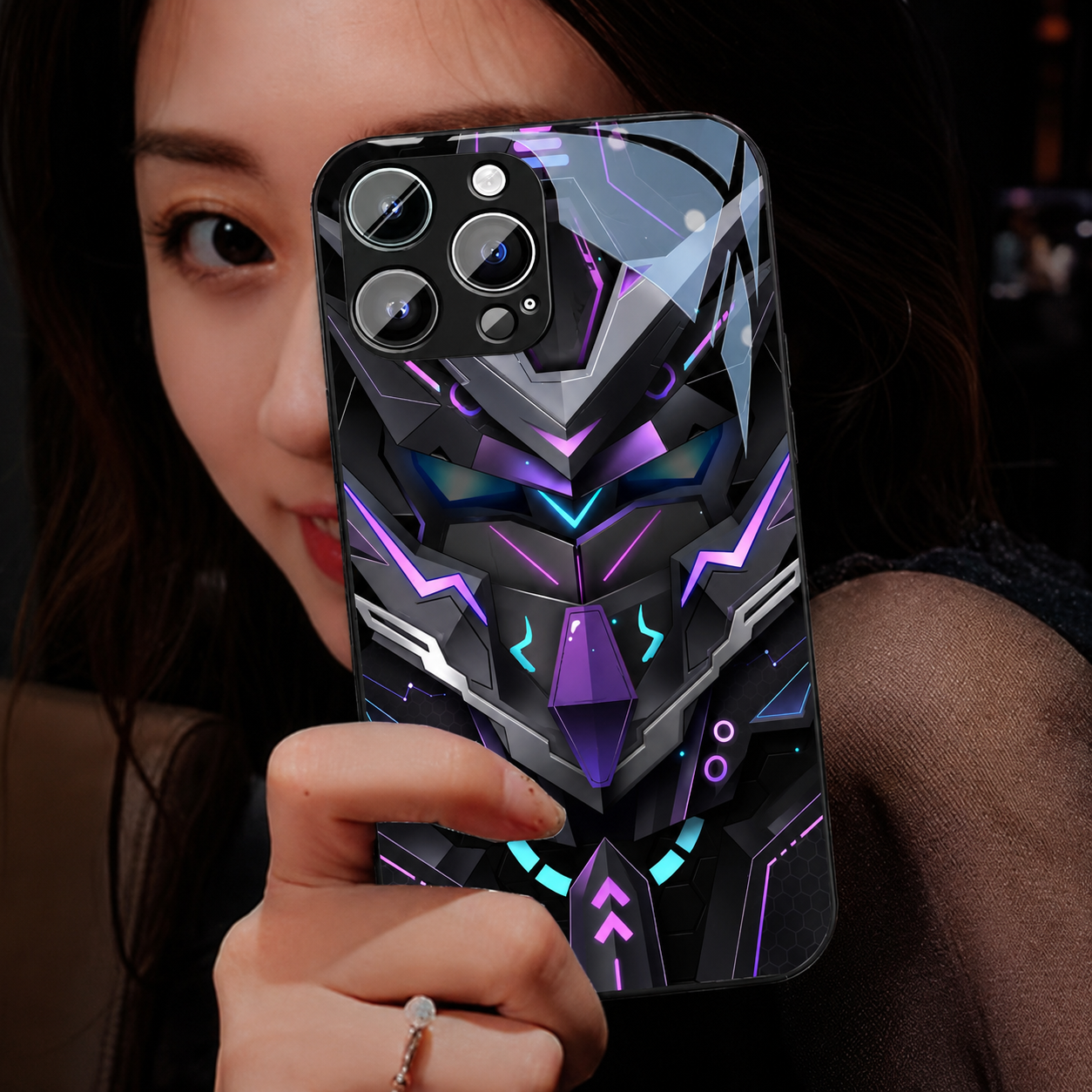 Premium iPhone Case MagSafe Compatible LED Notification Light Cover Mecha Shockproof Protection