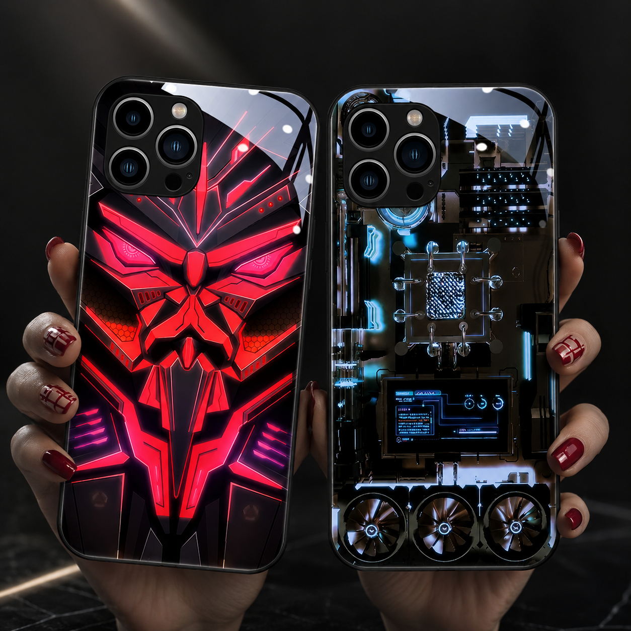 Premium iPhone Case MagSafe Compatible LED Notification Light Cover Mecha Shockproof Protection