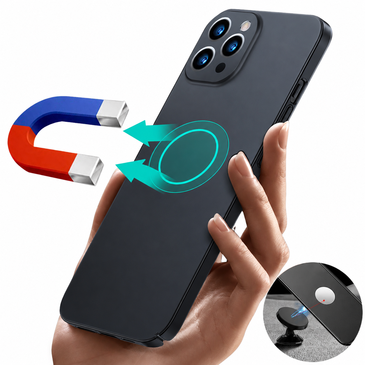 Premium iPhone Case MagSafe Compatible Magnetic Car Mount Cover Ultra Thin Protection
