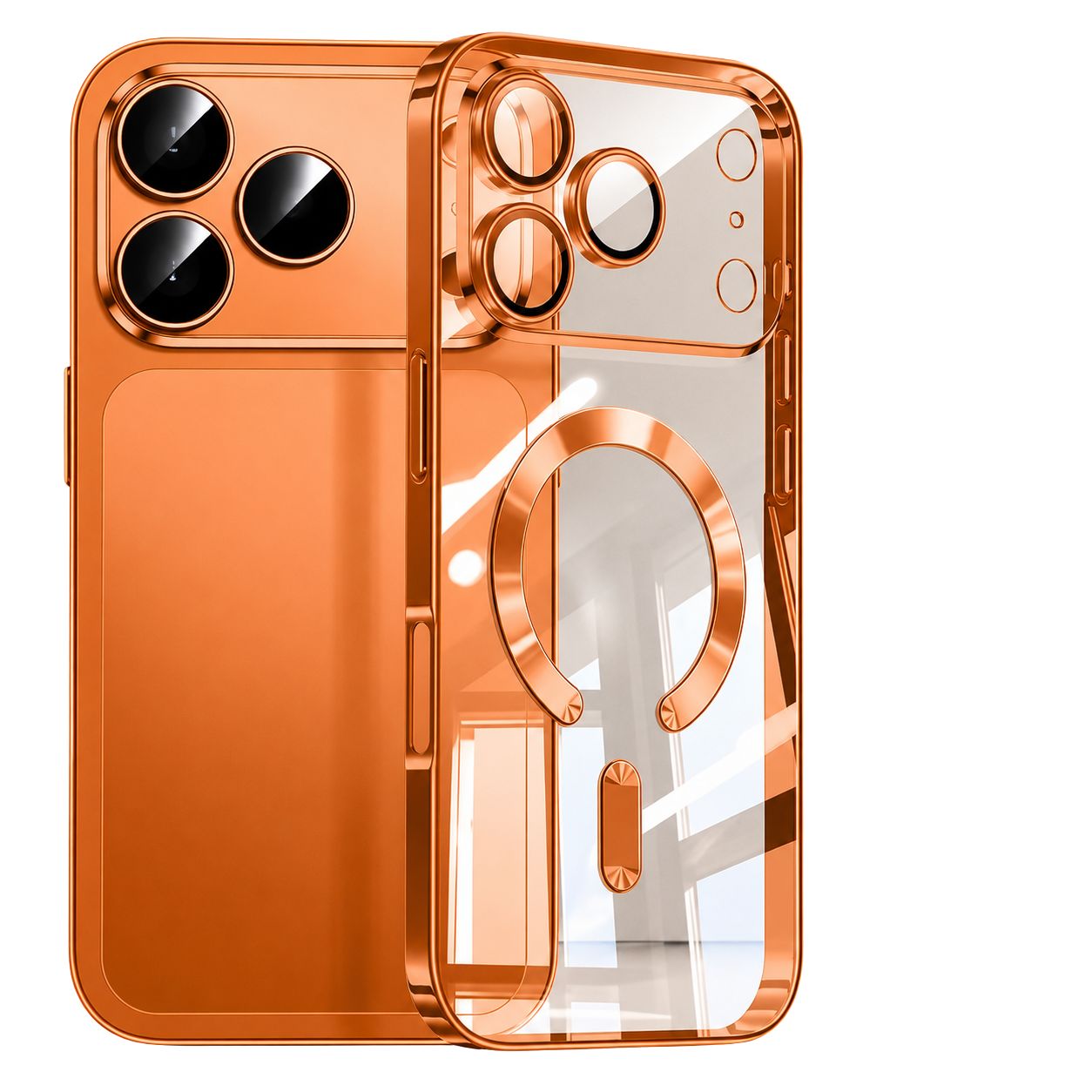 Premium iPhone Case MagSafe Compatible Magnetic Plating Cover Shockproof Clear Back Protective Bumper Case