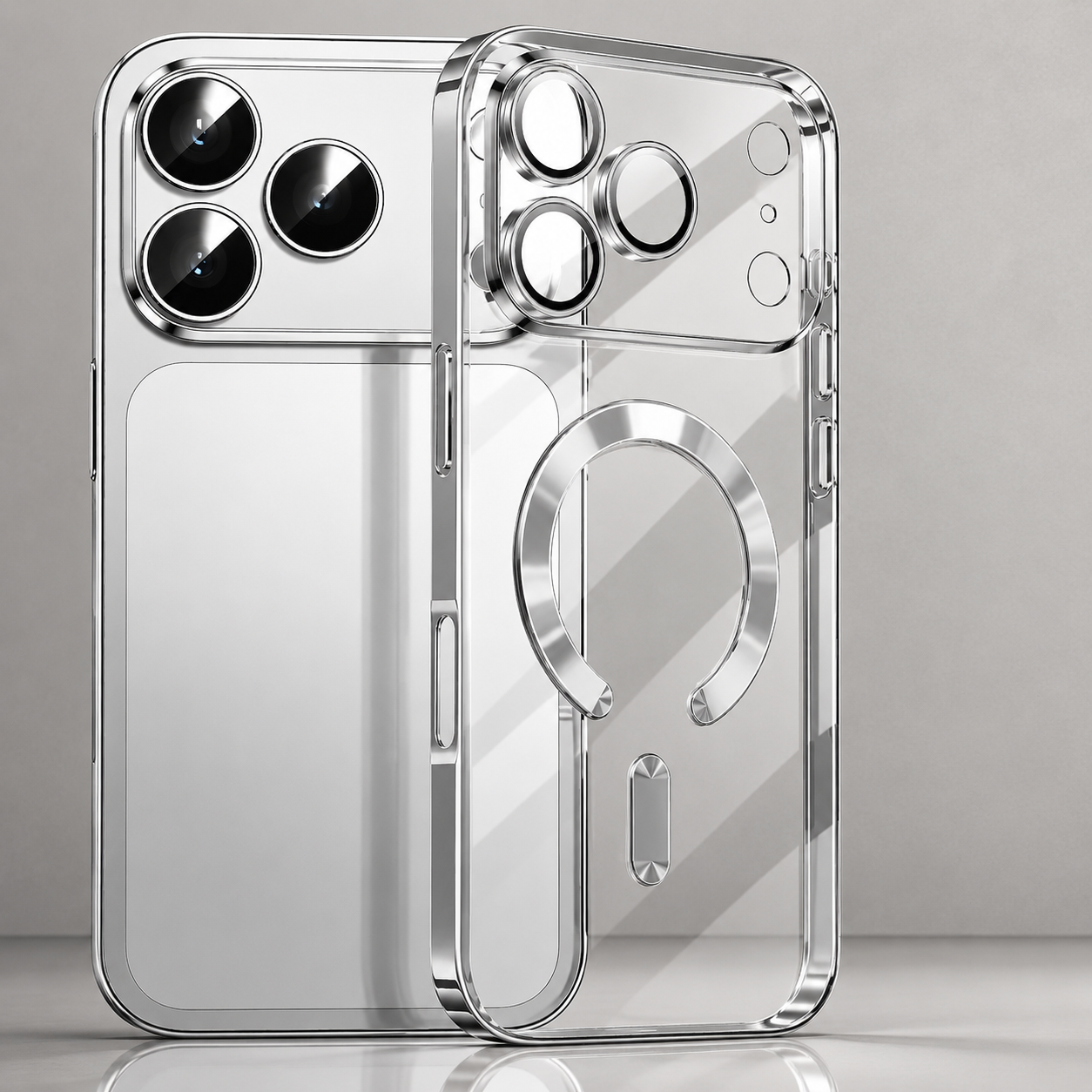 Premium iPhone Case MagSafe Compatible Magnetic Plating Cover Shockproof Clear Back Protective Bumper Case