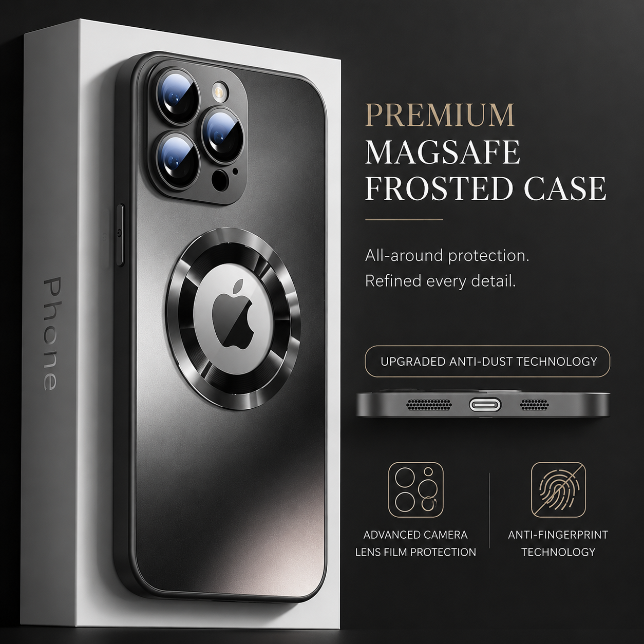 Premium iPhone Case MagSafe Compatible Matte Cover Shockproof Slim Protection