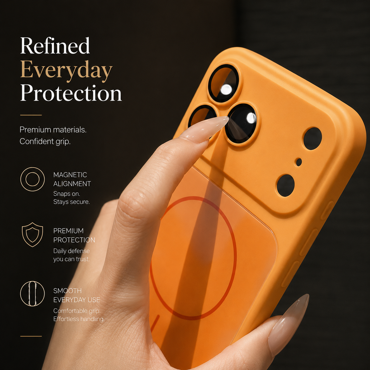 Premium iPhone Case MagSafe Compatible Matte Protective Cover Shockproof PC Back Glass Camera Lens Protection