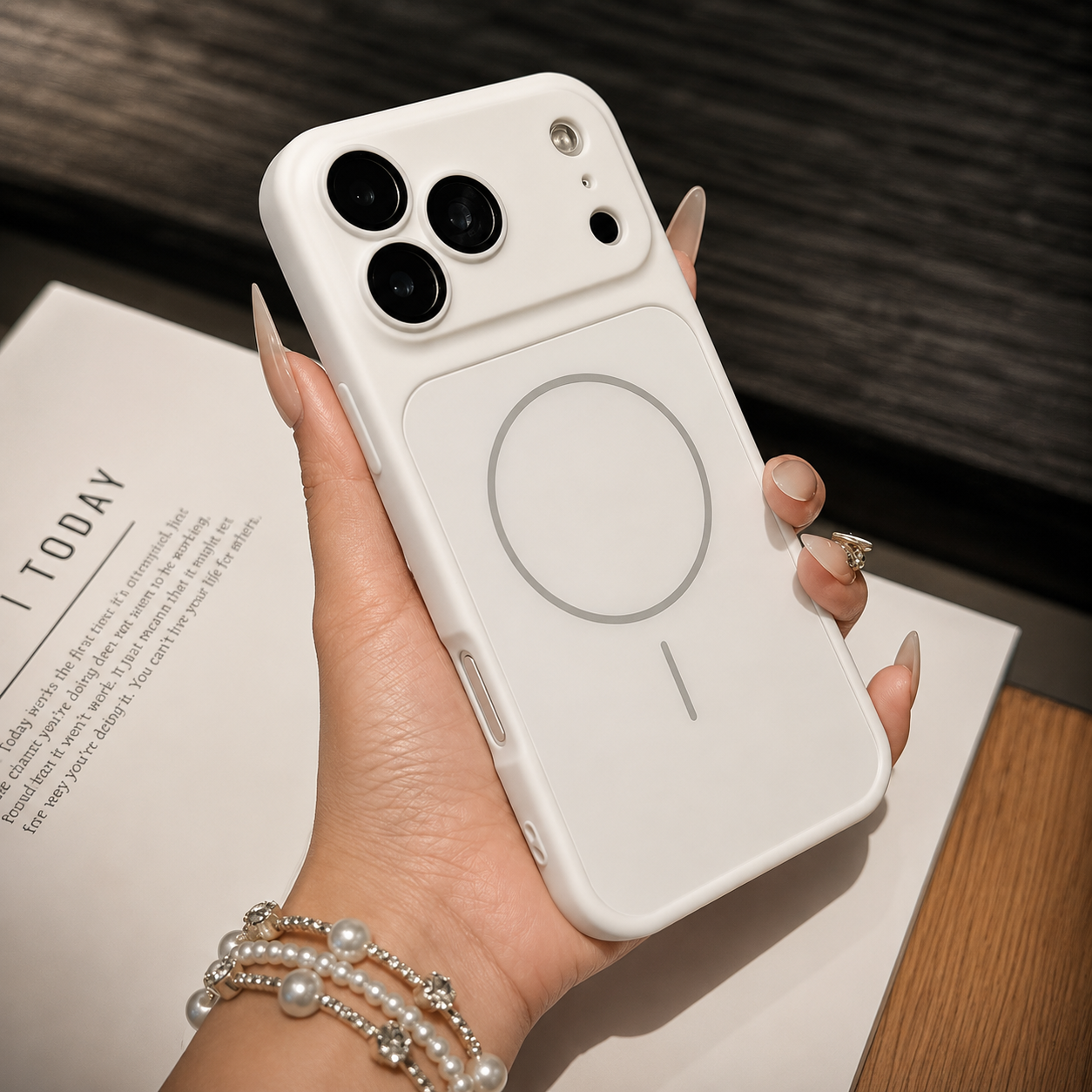Premium iPhone Case MagSafe Compatible Matte Protective Cover Shockproof PC Back Glass Camera Lens Protection