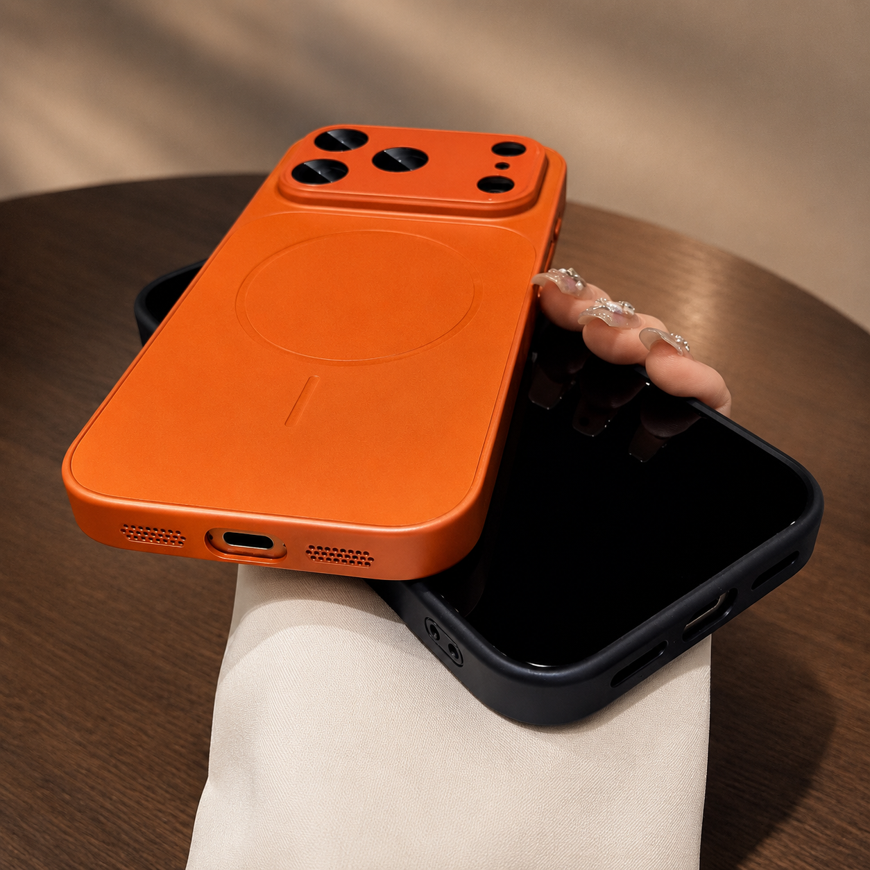 Premium iPhone Case MagSafe Compatible Matte Protective Cover Shockproof PC Back Glass Camera Lens Protection