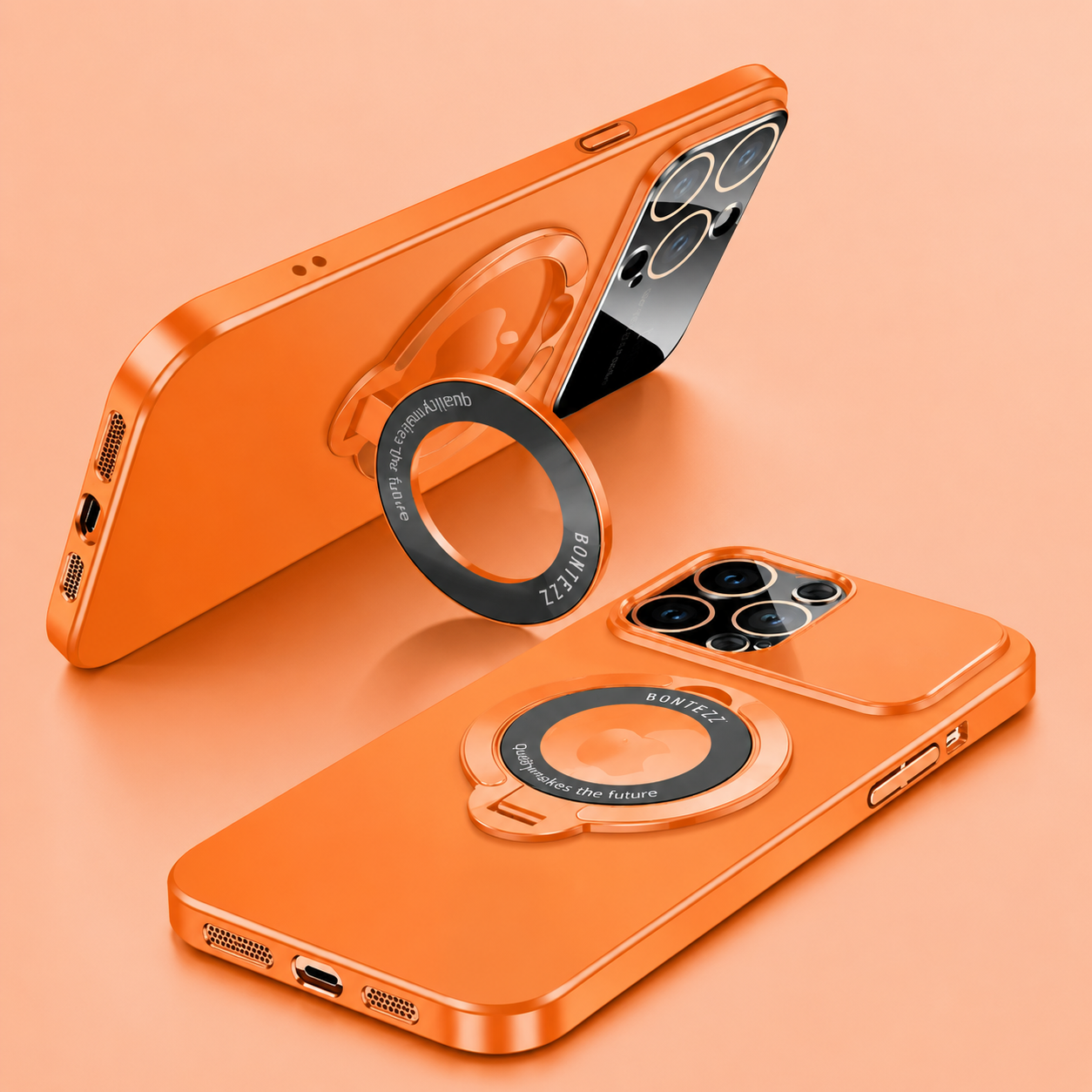 Premium iPhone Case MagSafe Compatible Matte Ring Stand Cover Shockproof Ultra Thin Protection