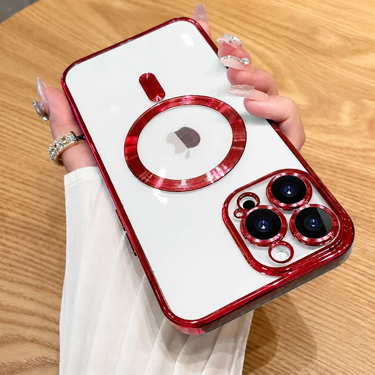 Premium iPhone Case MagSafe Compatible Plating Frame TPU Protective Cover Shockproof Slim Durable Finish