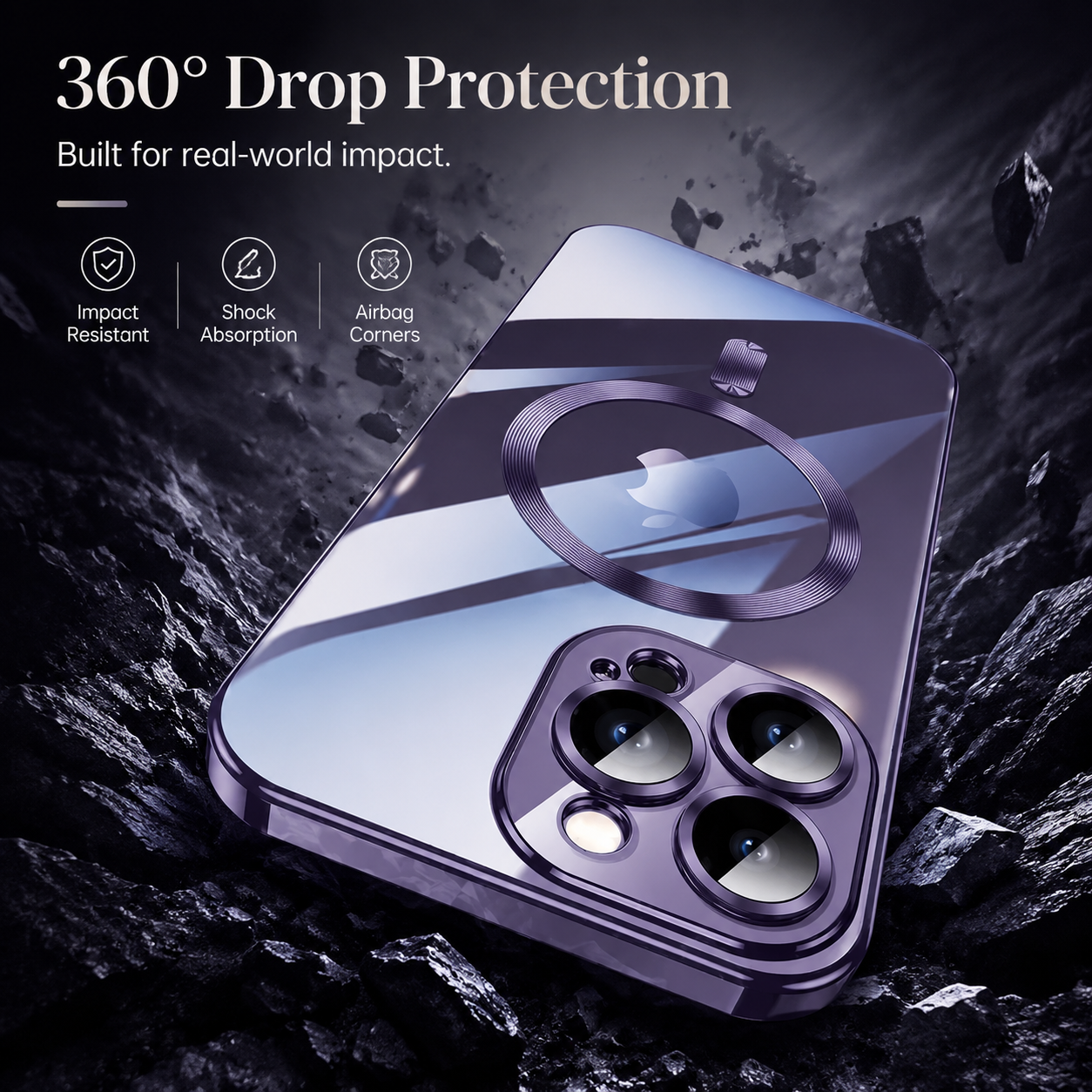 Premium iPhone Case MagSafe Compatible Plating Frame TPU Protective Cover Shockproof Slim Durable Finish