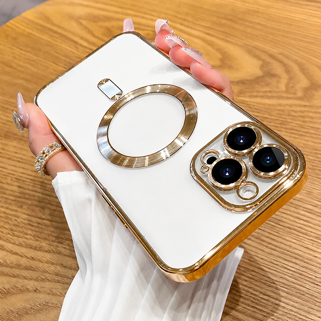 Premium iPhone Case MagSafe Compatible Plating Frame TPU Protective Cover Shockproof Slim Durable Finish