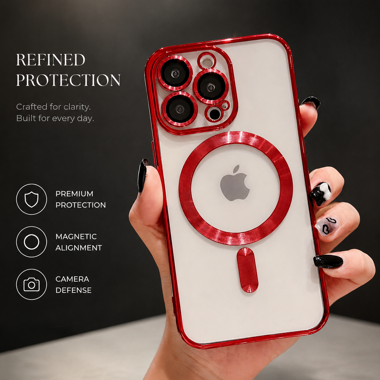 Premium iPhone Case MagSafe Compatible Plating Frame TPU Protective Cover Shockproof Slim Durable Finish