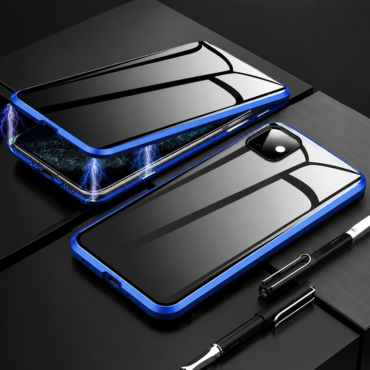 Premium iPhone Case MagSafe Compatible Privacy Screen Tempered Glass Cover Full Protection