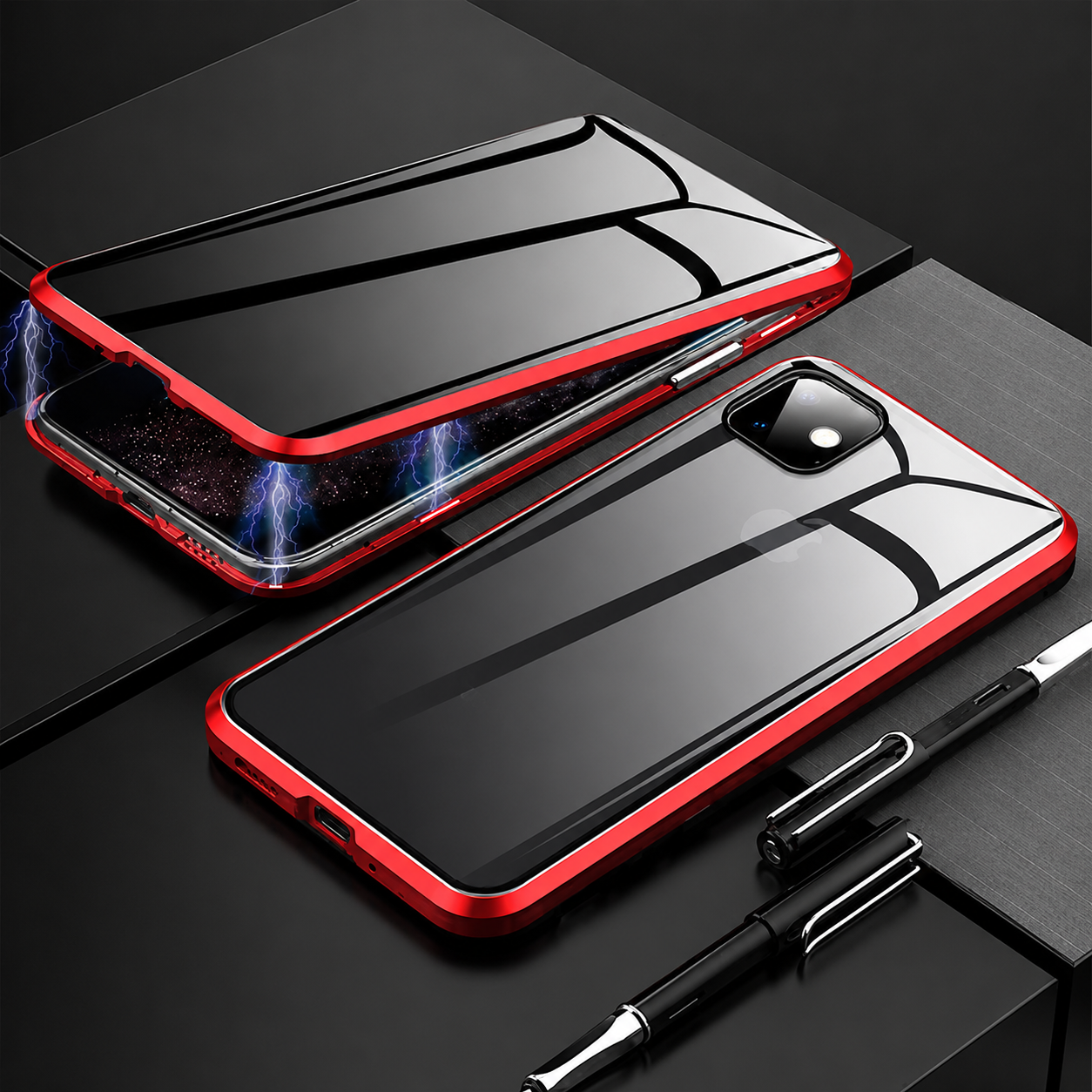 Premium iPhone Case MagSafe Compatible Privacy Screen Tempered Glass Cover Full Protection