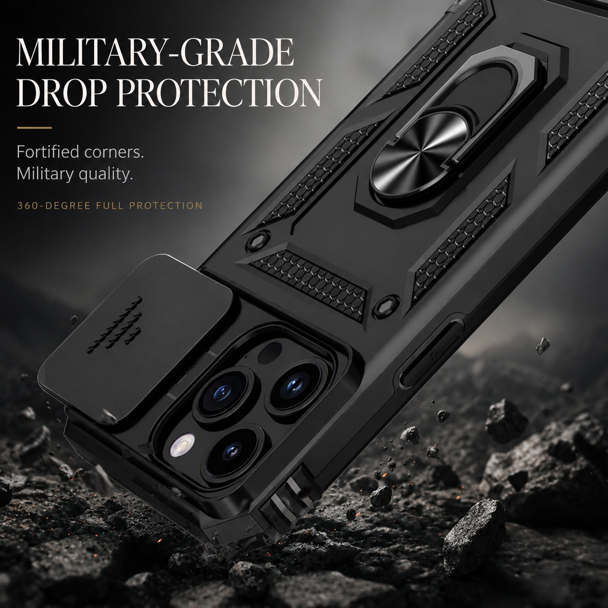 Premium iPhone Case MagSafe Compatible Rugged Armor Card Holder Cover Kickstand Protection