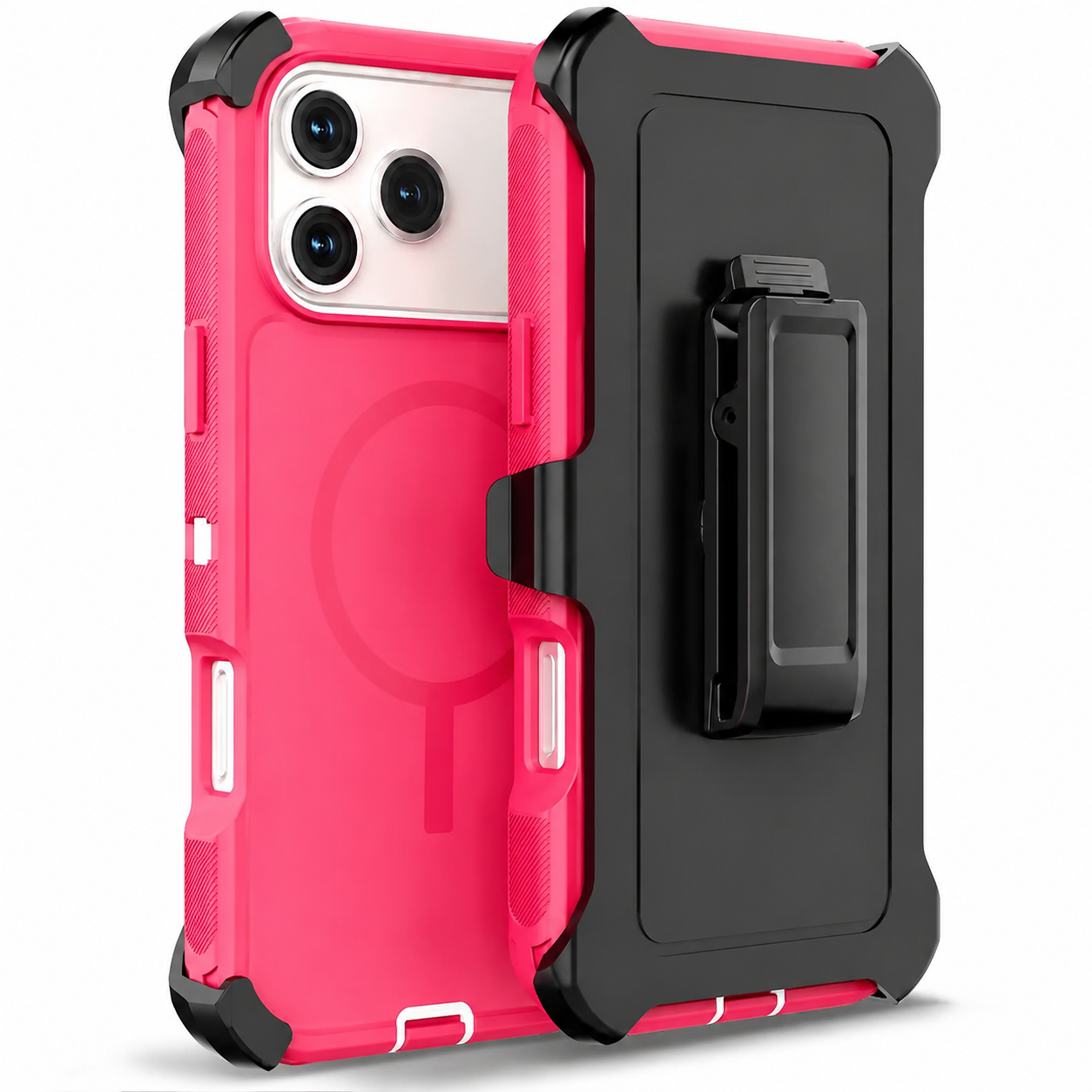 Premium iPhone Case MagSafe Compatible Rugged Defender Holster Cover Shockproof Armor Protection
