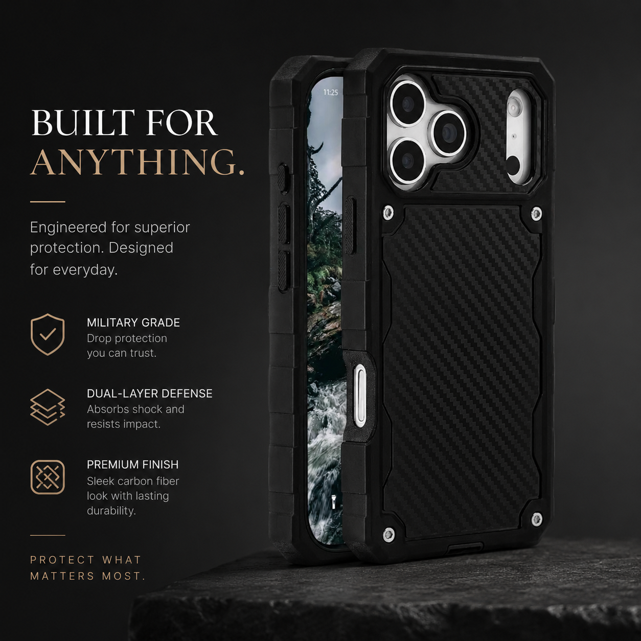 Premium iPhone Case MagSafe Compatible Rugged Protective Cover Heavy Duty Shockproof Anti Slip Military Grade Protection