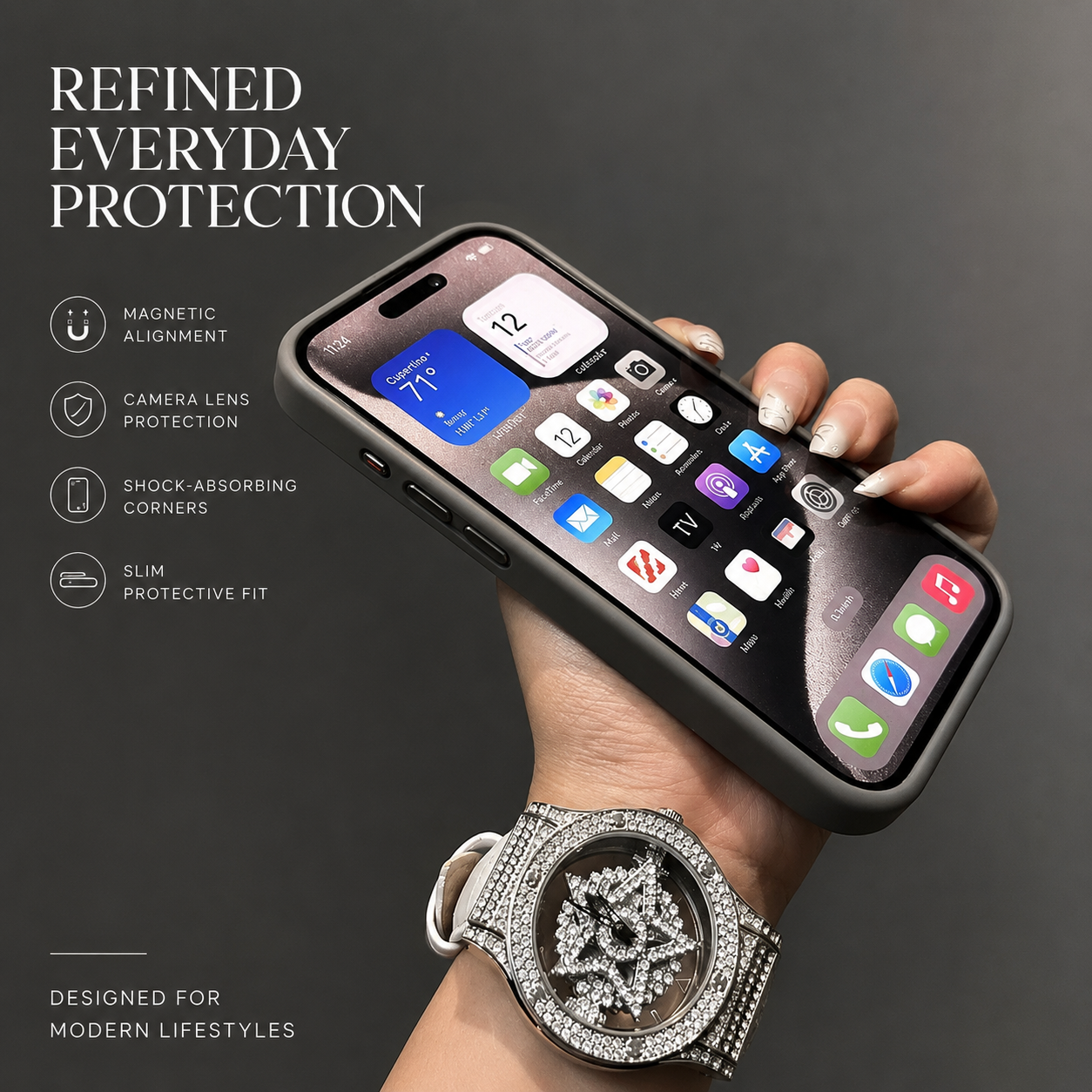 Premium iPhone Case MagSafe Compatible Shockproof Bumper Cover Full Body Protection Camera Lens Guard Slim Design