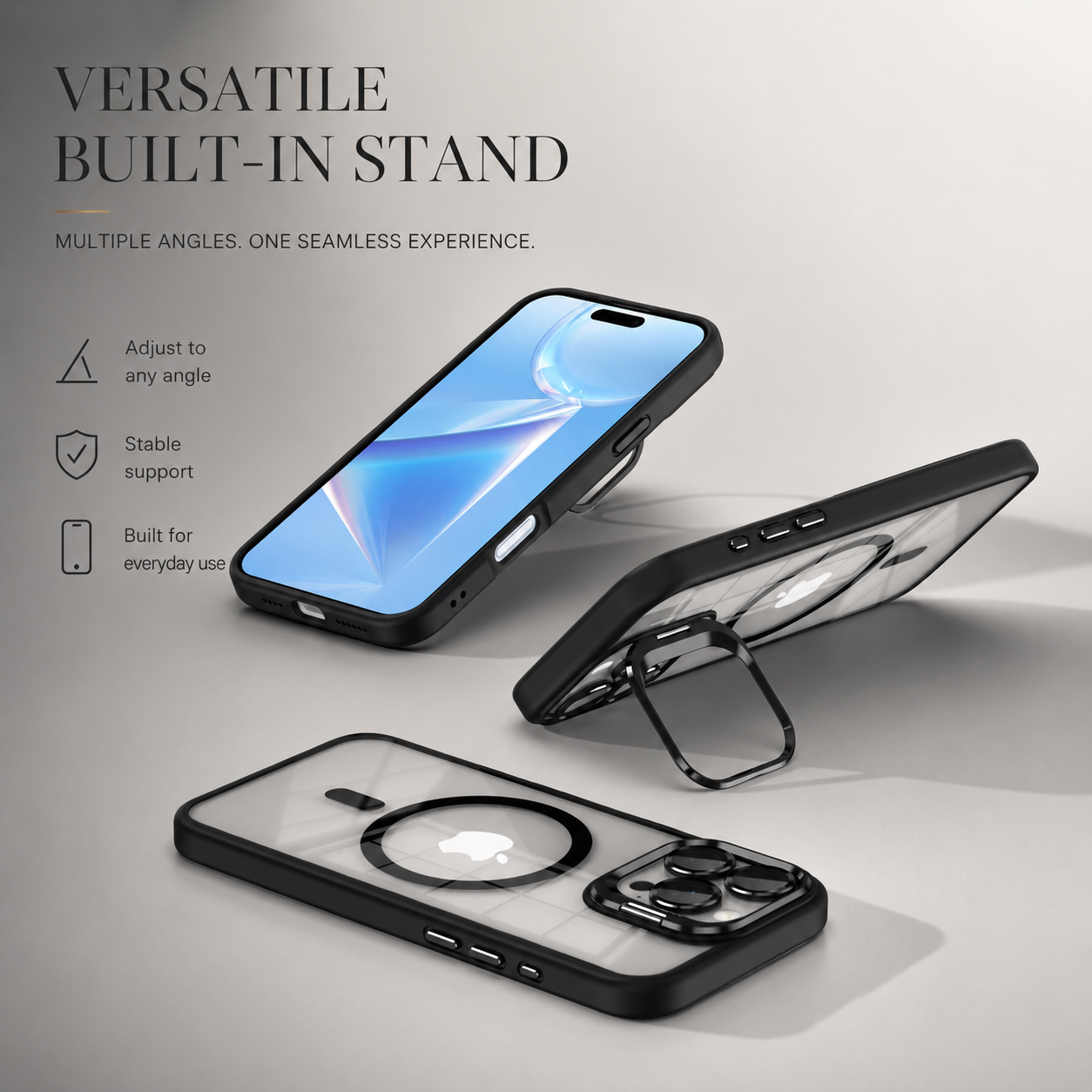 Premium iPhone Case MagSafe Compatible Shockproof Bumper Cover Full Body Protection Camera Lens Guard Slim Design