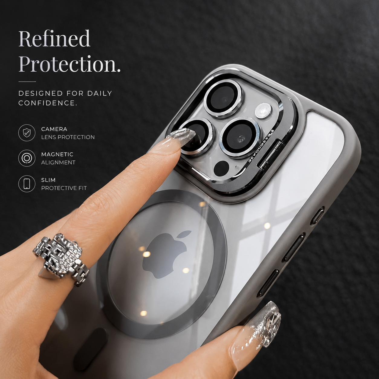 Premium iPhone Case MagSafe Compatible Shockproof Bumper Cover Full Body Protection Camera Lens Guard Slim Design