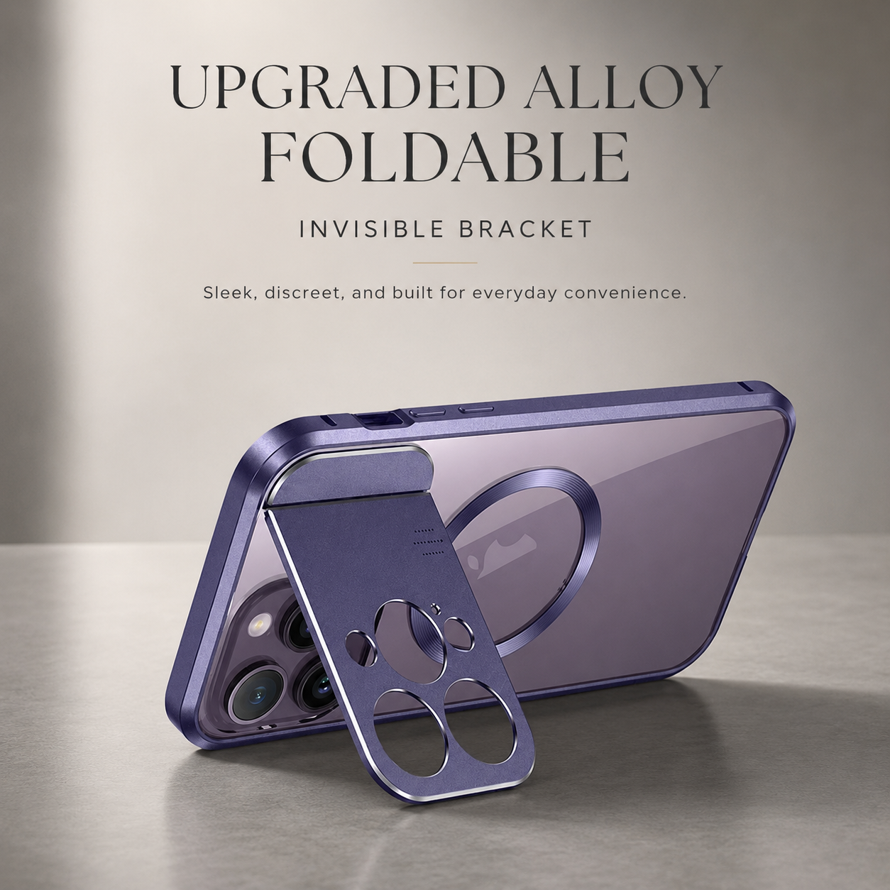Premium iPhone Case MagSafe Compatible Shockproof Cover Metal Stand Aromatherapy Slot Slim Design