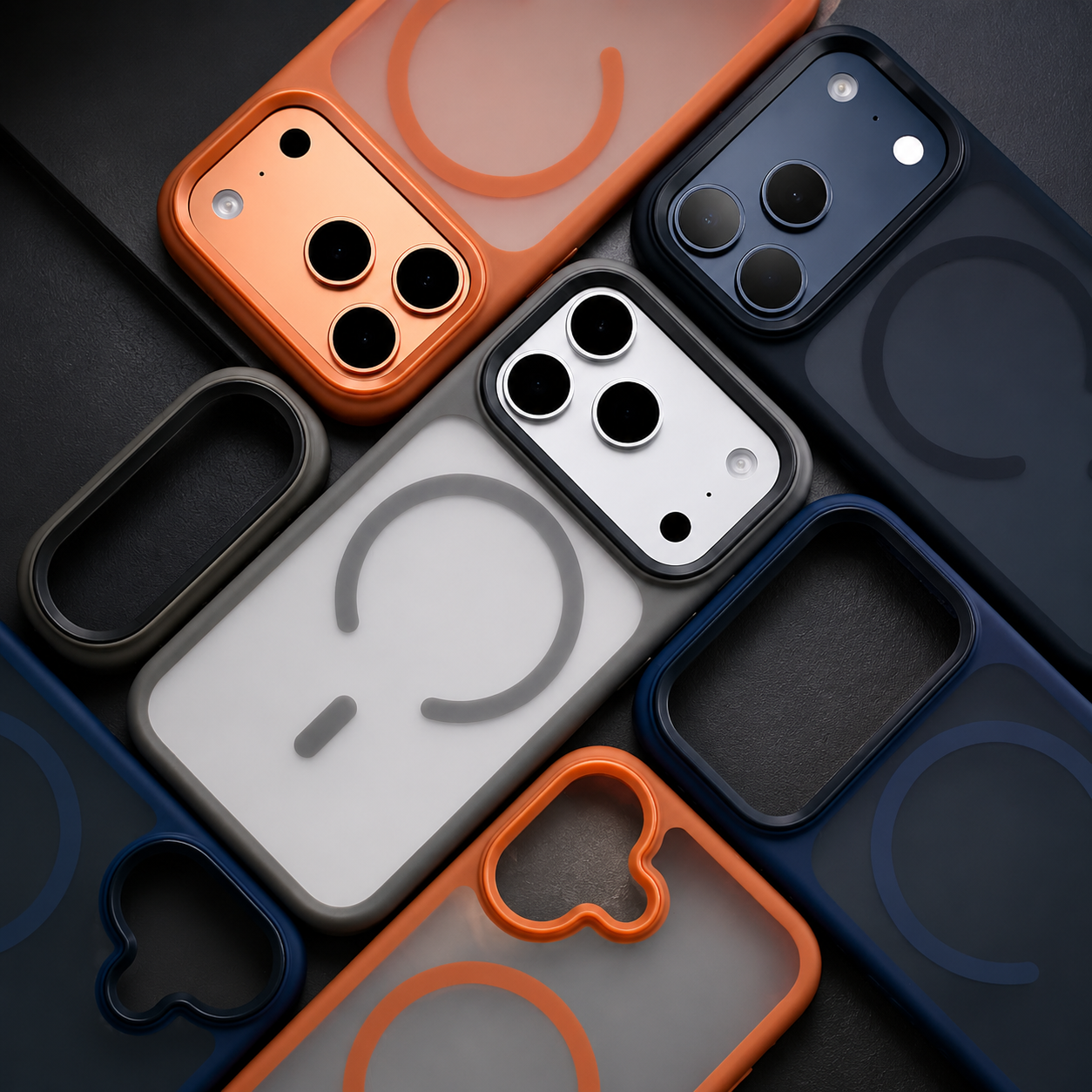 Premium iPhone Case MagSafe Compatible Shockproof Protective Cover Matte Anti Fingerprint TPU PC Camera Button Full Coverage