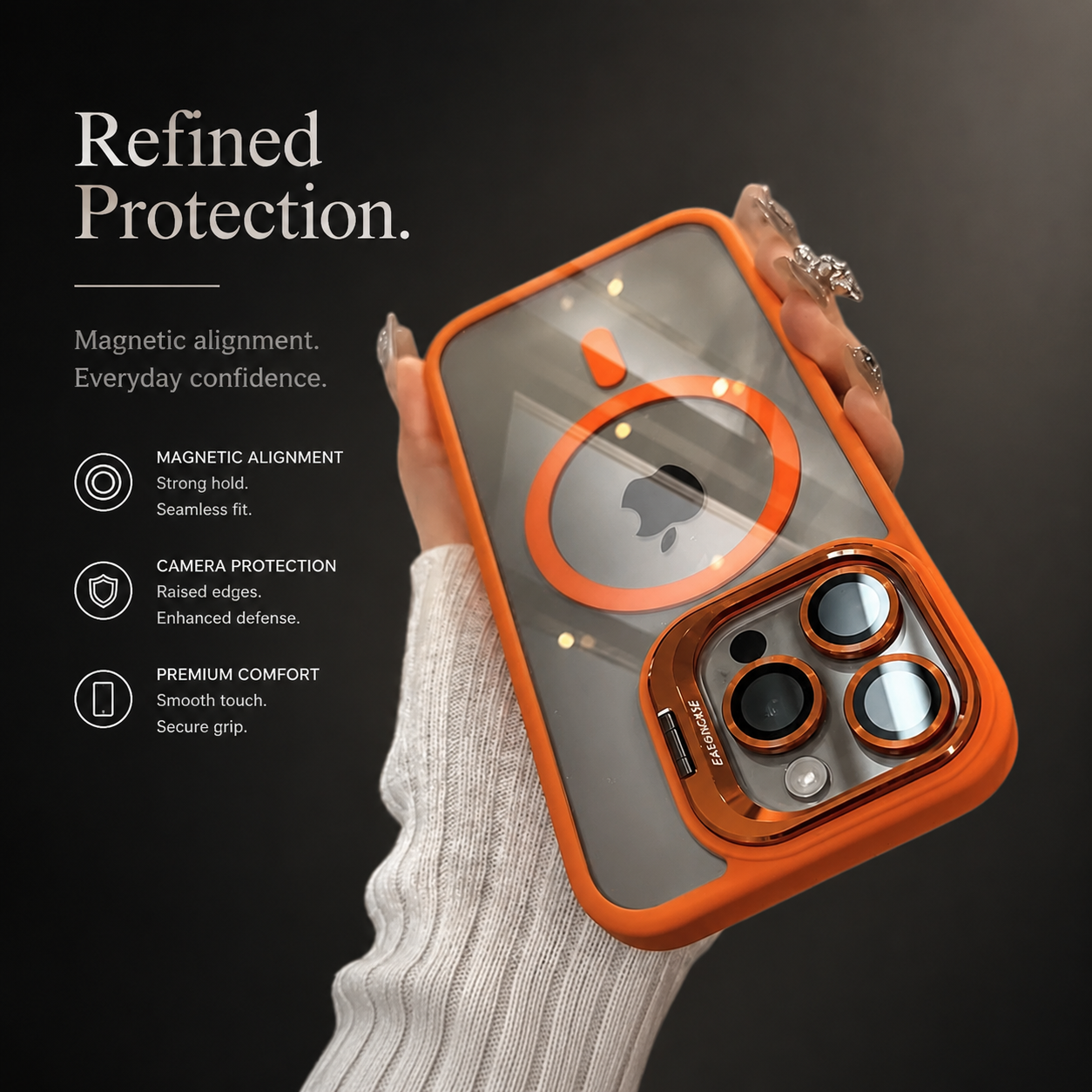 Premium iPhone Case MagSafe Compatible Transparent Hybrid Cover Clear HD Shockproof Protection