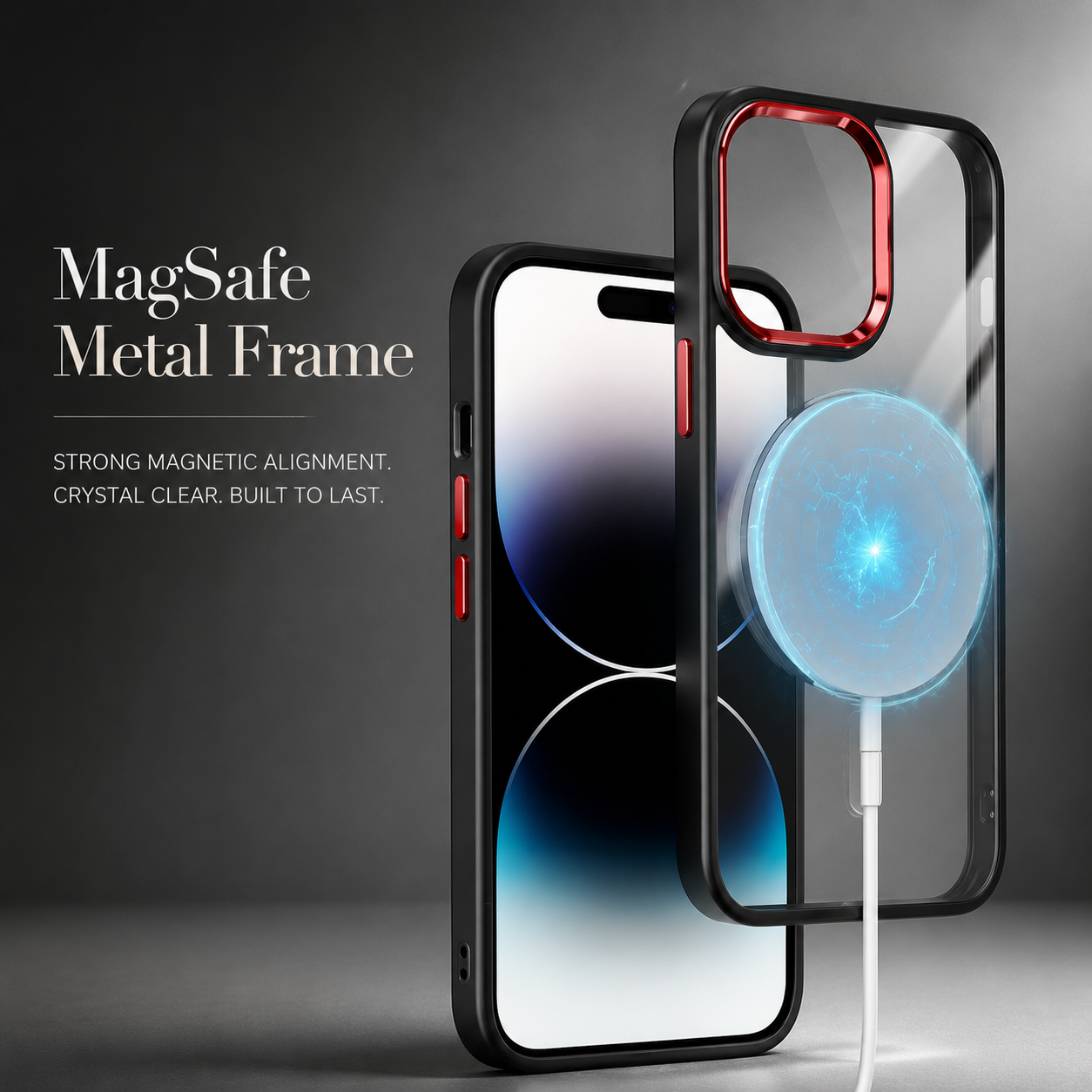 Premium iPhone Case MagSafe Compatible Transparent Hybrid Cover Clear HD Shockproof Protection