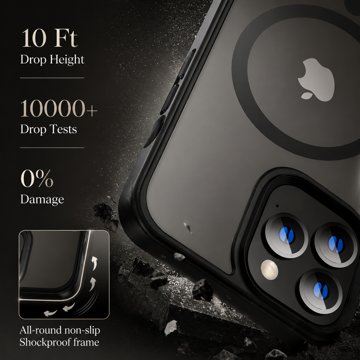 Premium iPhone Case MagSafe Compatible Transparent Hybrid Cover Clear HD Shockproof Protection