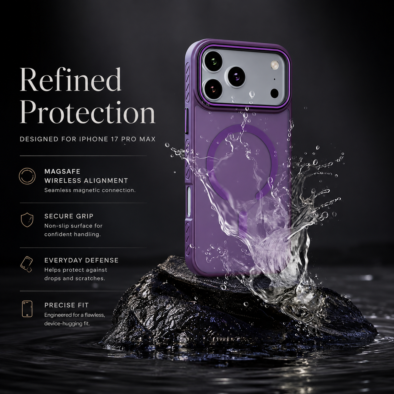 Premium iPhone Case MagSafe Compatible Transparent Matte Cover Magnetic Shockproof Raised Camera Lens Protection Slim Design