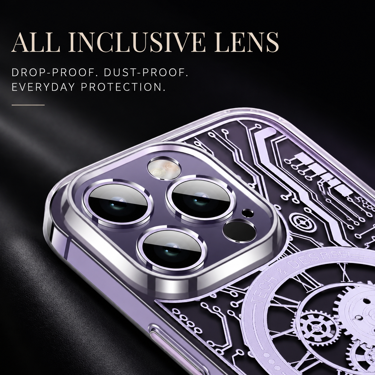 Premium iPhone Case MagSafe Compatible Transparent Mechanical Texture Cover Shockproof Bumper Protection