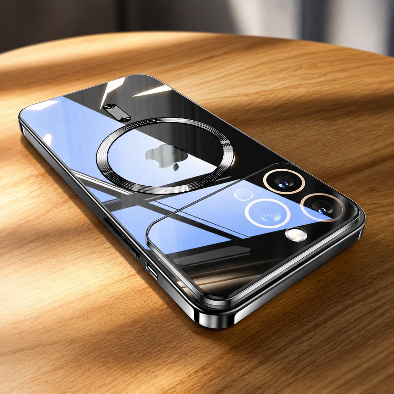 Premium iPhone Case MagSafe Compatible Transparent Tempered Glass Cover Ultra Thin Protection