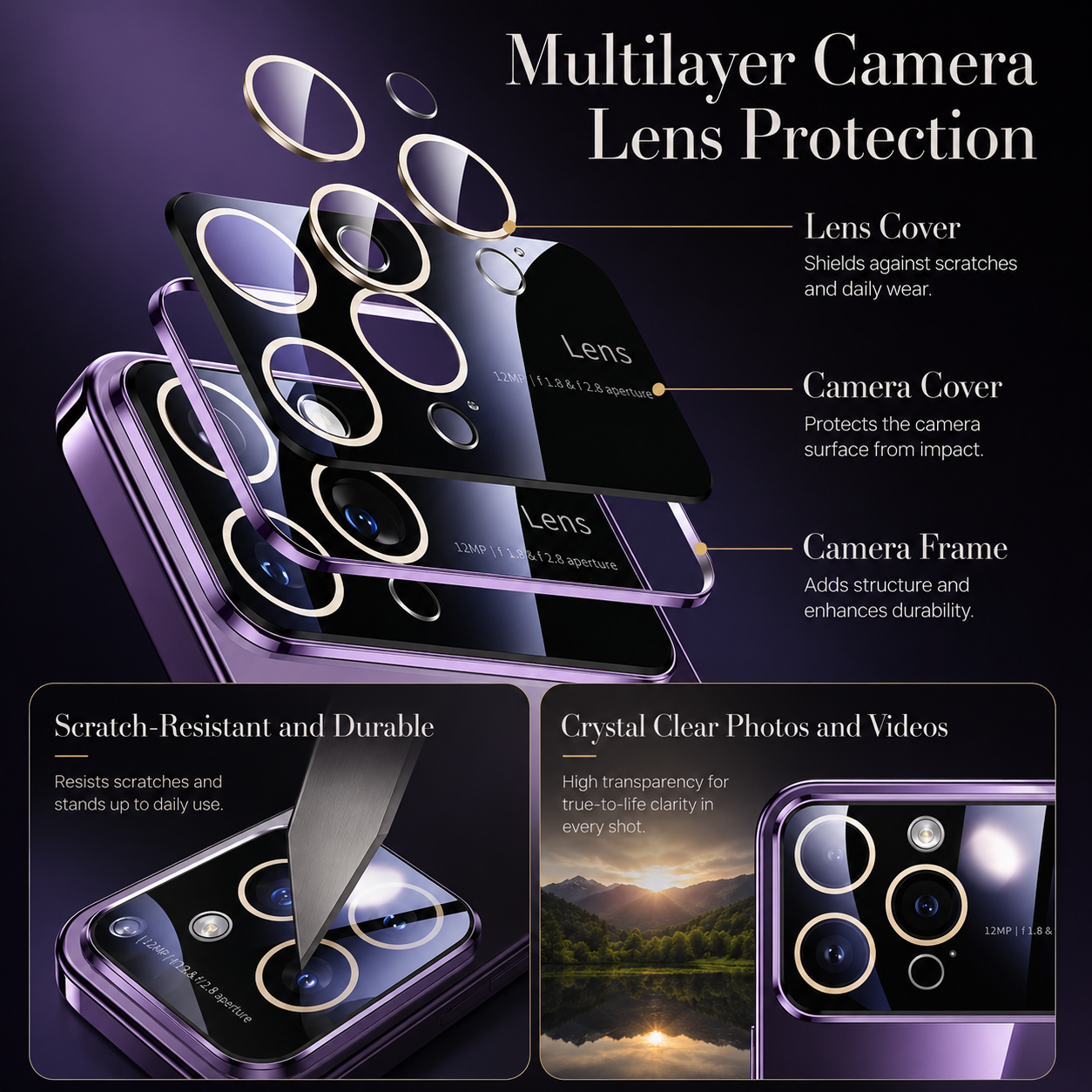 Premium iPhone Case MagSafe Compatible Transparent Tempered Glass Cover Ultra Thin Protection