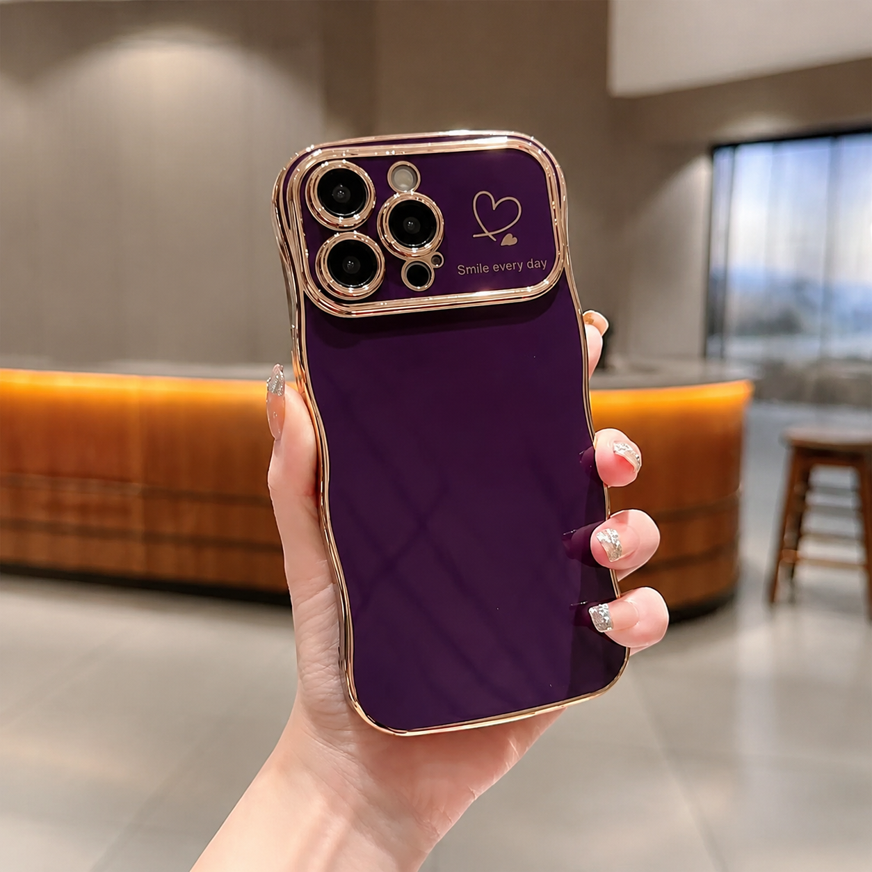 Premium iPhone Case MagSafe Compatible Transparent Wave Heart Cover Shockproof Camera Lens Protection Ultra Thin Design
