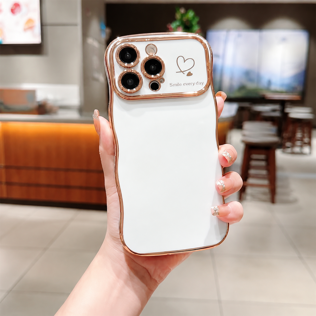 Premium iPhone Case MagSafe Compatible Transparent Wave Heart Cover Shockproof Camera Lens Protection Ultra Thin Design