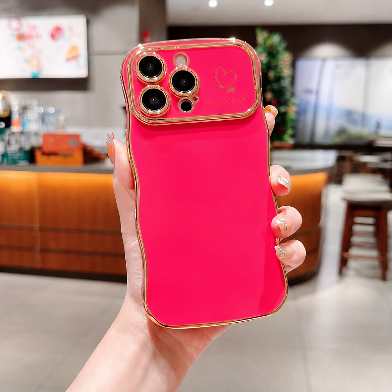 Premium iPhone Case MagSafe Compatible Transparent Wave Heart Cover Shockproof Camera Lens Protection Ultra Thin Design