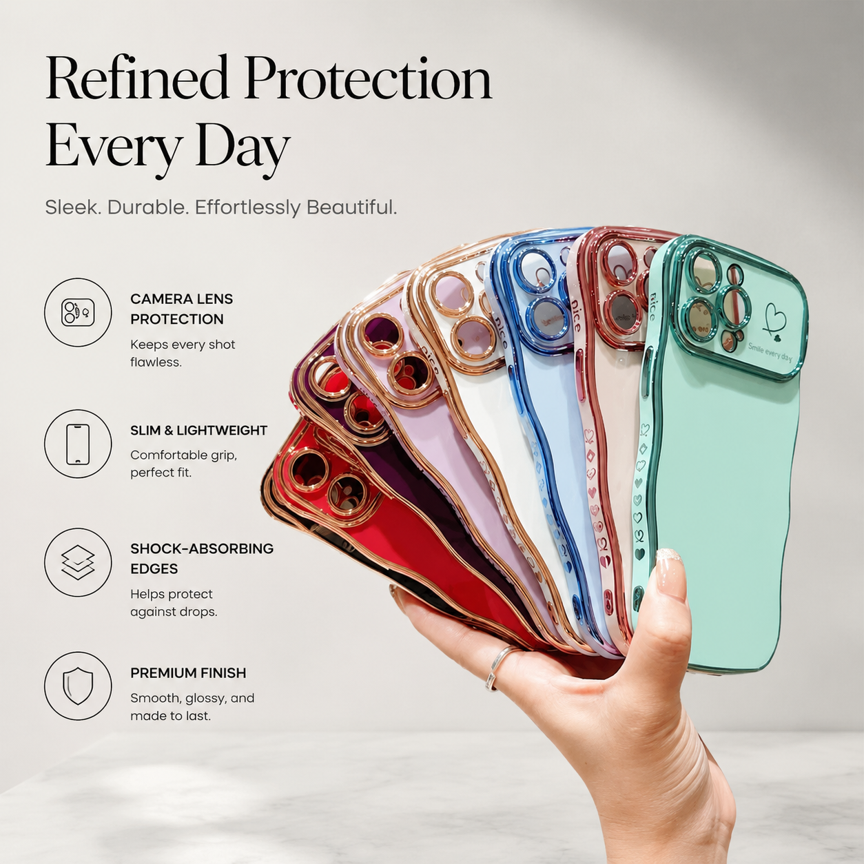 Premium iPhone Case MagSafe Compatible Transparent Wave Heart Cover Shockproof Camera Lens Protection Ultra Thin Design