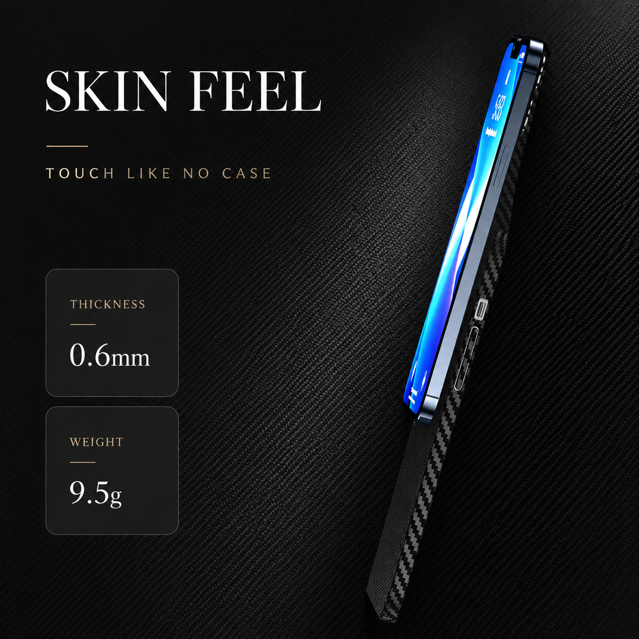 Premium iPhone Case MagSafe Compatible Ultra Thin 0.2mm Carbon Fiber Matte Cover Lightweight Slim Design