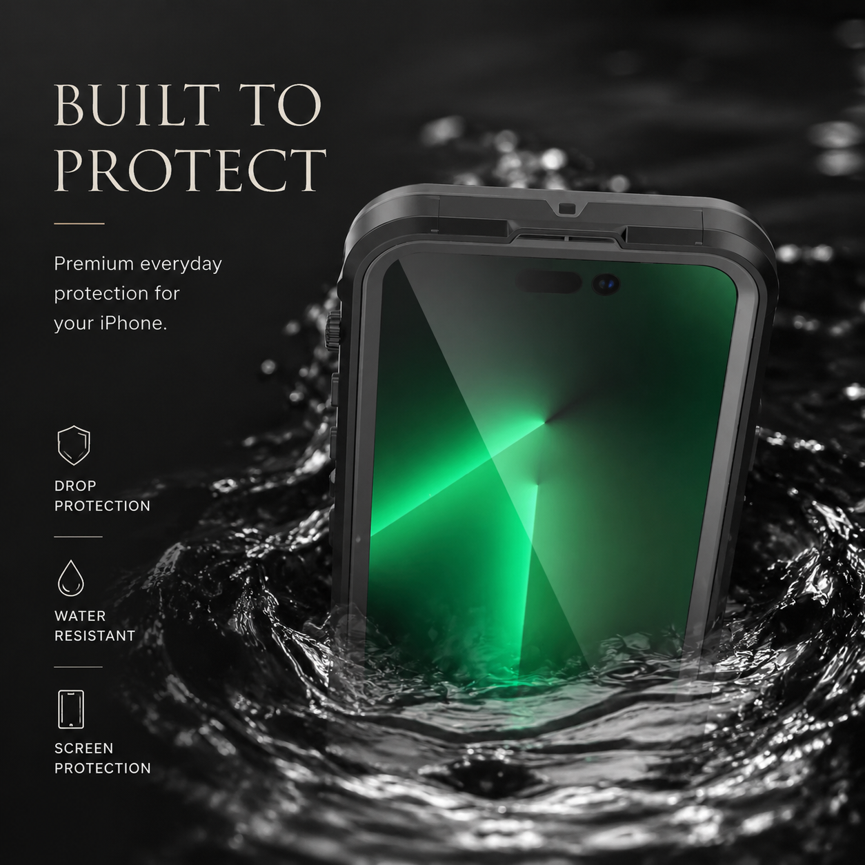 Premium iPhone Case MagSafe Compatible Waterproof IP68 Cover 360° Full Body Shockproof Protection