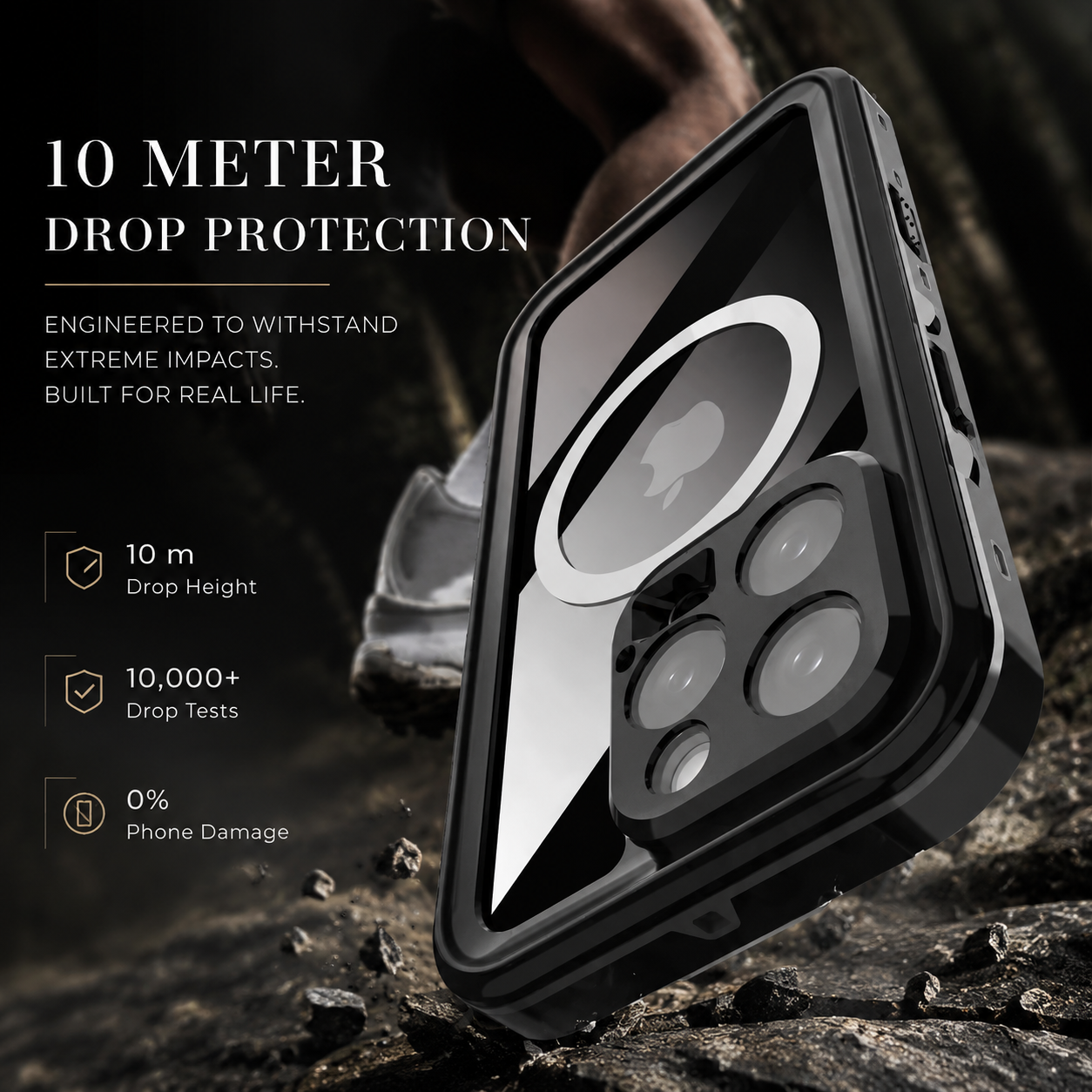 Premium iPhone Case MagSafe Compatible Waterproof IP68 Cover 360° Full Body Shockproof Protection