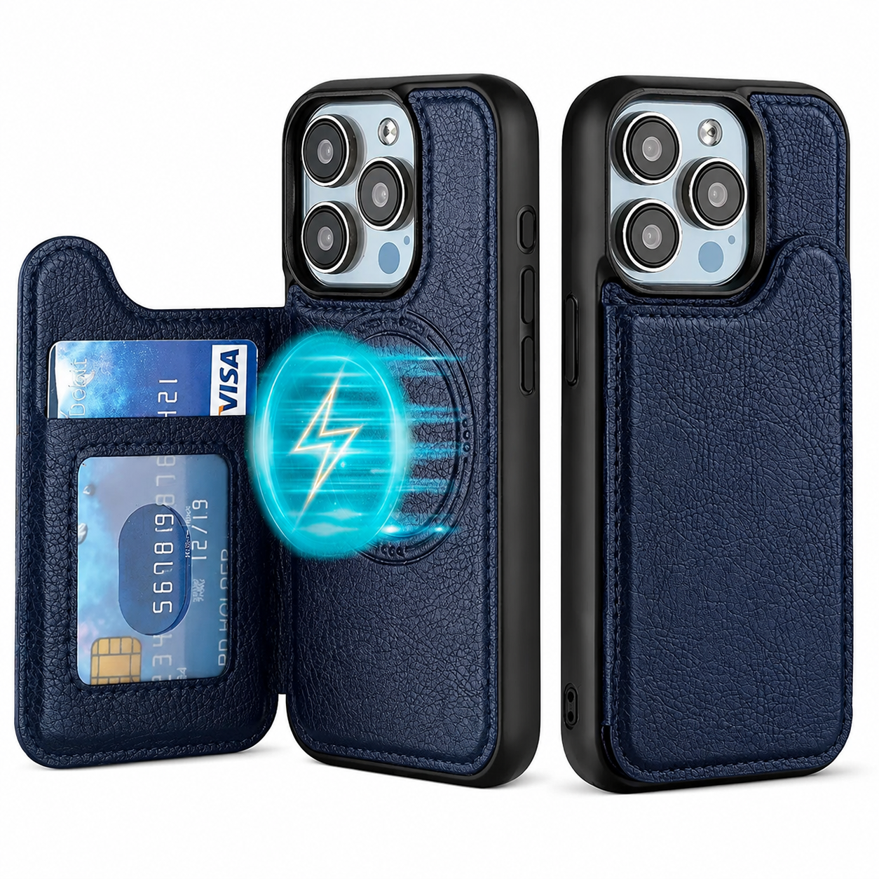 Premium iPhone Case MagSafe Magnetic Flip Leather Wallet Cover Card Holder Shockproof Anti Fingerprint Full Coverage