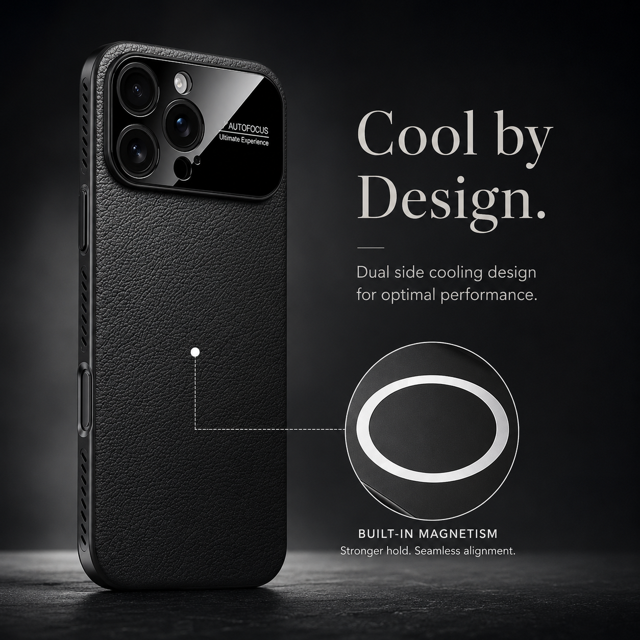 Premium iPhone Case MagSafe Magnetic Leather Border Cover Heat Dissipation Shockproof Anti Fingerprint Protective Case