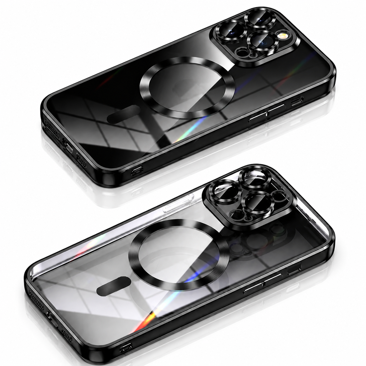 Premium iPhone Case MagSafe Transparent TPU Cover Magnetic Lens Protection Shockproof Anti Fingerprint Anti Scratch Full Coverage