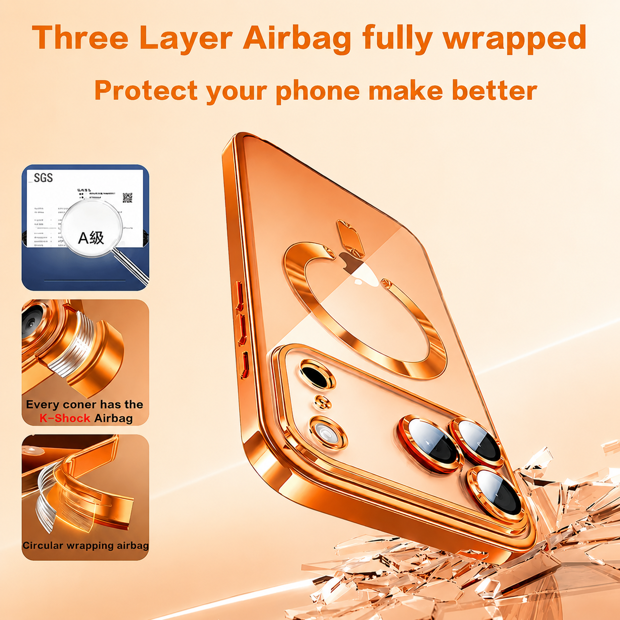 Premium iPhone Case Magnetic Clear Cover MagSafe Compatible Wireless Charging Soft TPU Shock Absorbing Slim Transparent Plating Full Coverage