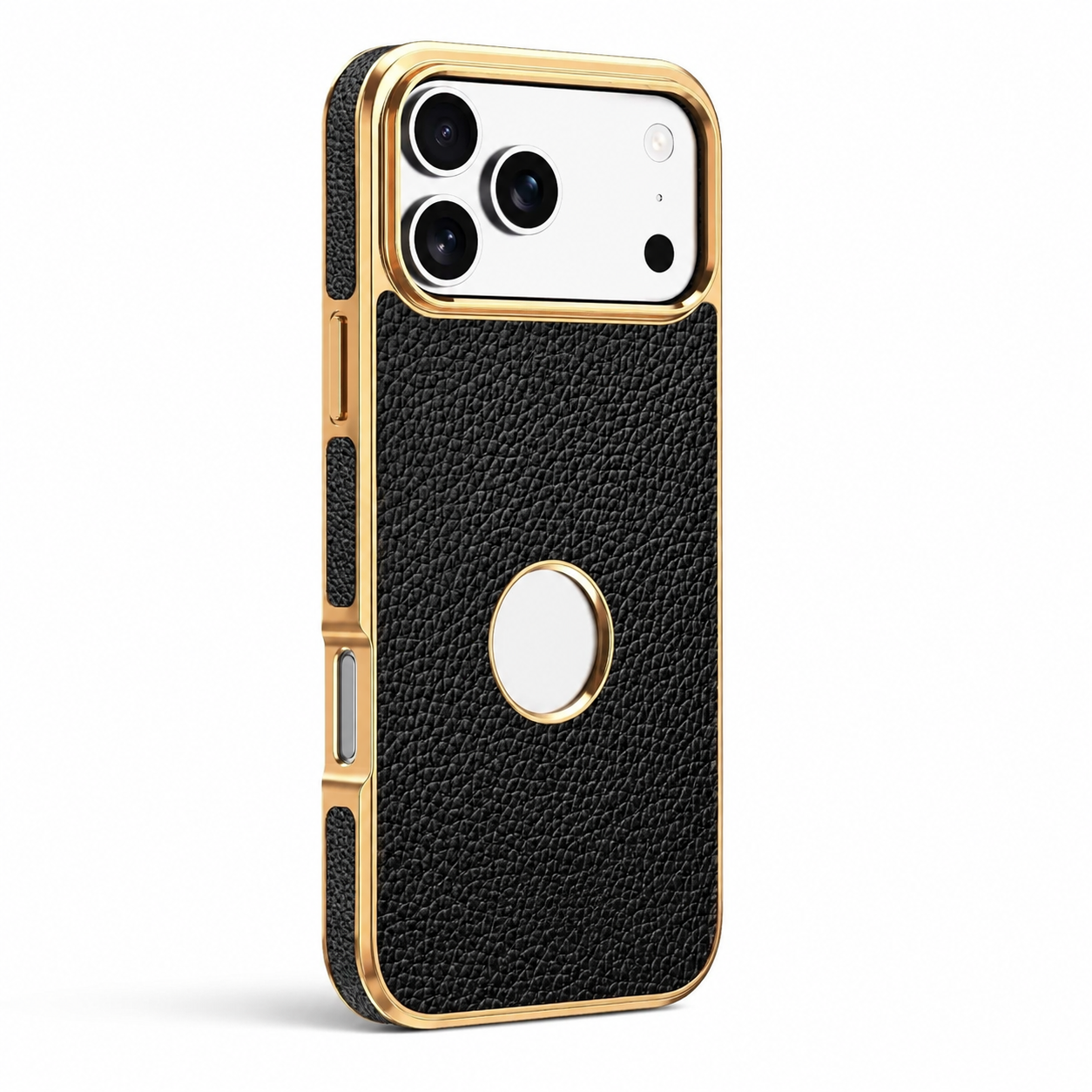 Premium iPhone Case Magnetic Cowhide Leather Cover Lychee Texture Slim Protective Anti Fingerprint Grip